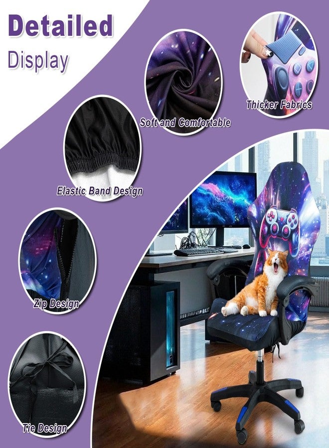 QYZDLM Gaming Chair Covers, 3D Printing One-Piece Universal Fit Gaming Chair Seat Cover with Armrest Sloipcover(Color:Style 1) - Image 3